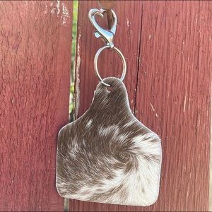 Real hair on hide keychain